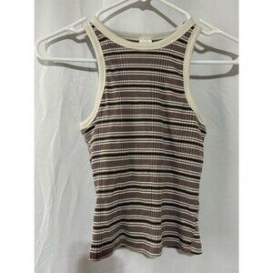 PINK Victoria's Secret Striped Multi-Rib Cotton Tank size XS